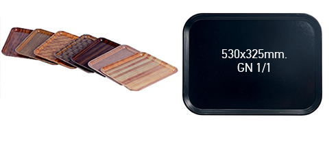 Dienbladen Camtray houtmotief afm. 530x325mm. - GN 1/1